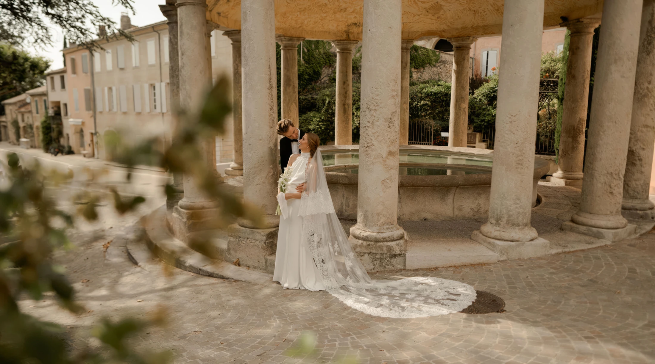 Voile de mariée en dentelle française